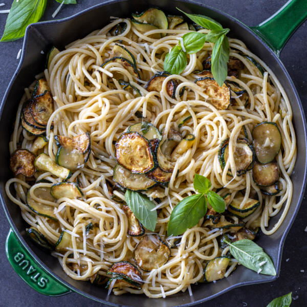Pan with Spaghetti Alla Nerano .
