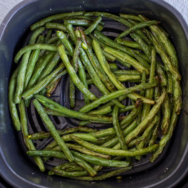 Air Fryer Green Beans in a basket.