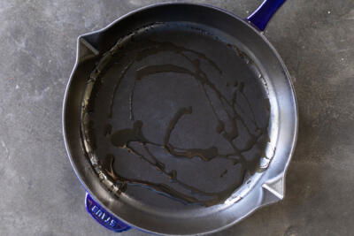 Oiled pan.