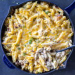 Chicken Bacon Ranch Casserole in a pan.