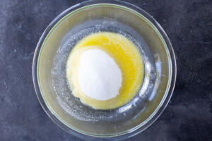 Sugar with melted butter.