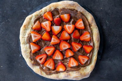 Nutella Pizza with strawberries