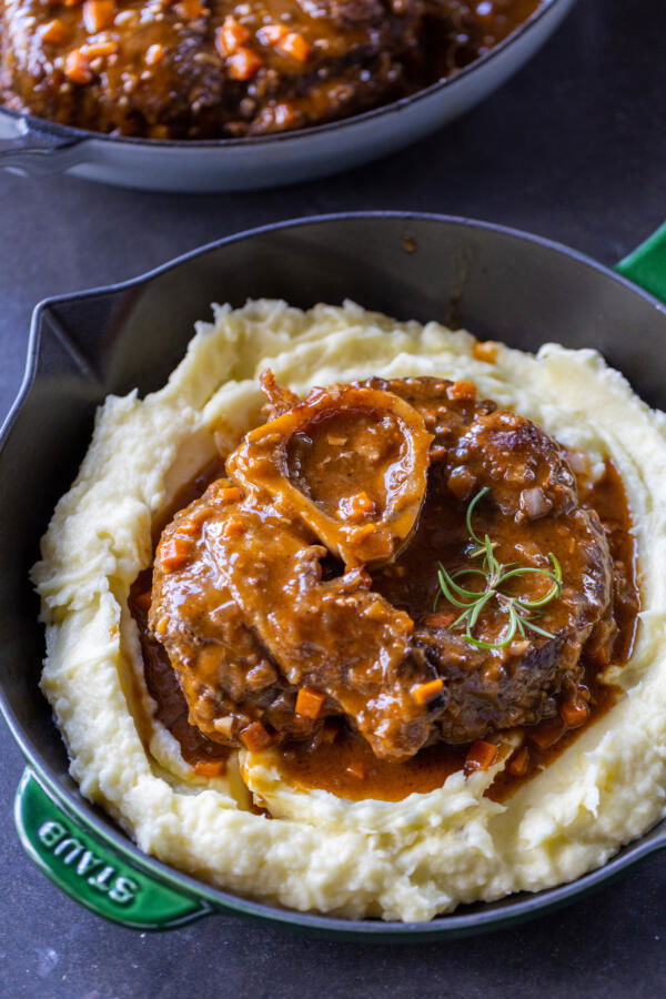 Osso Buco in serving plate.