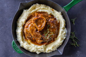 Osso Buco in a serving plate.