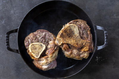 Browed shank in a pan.