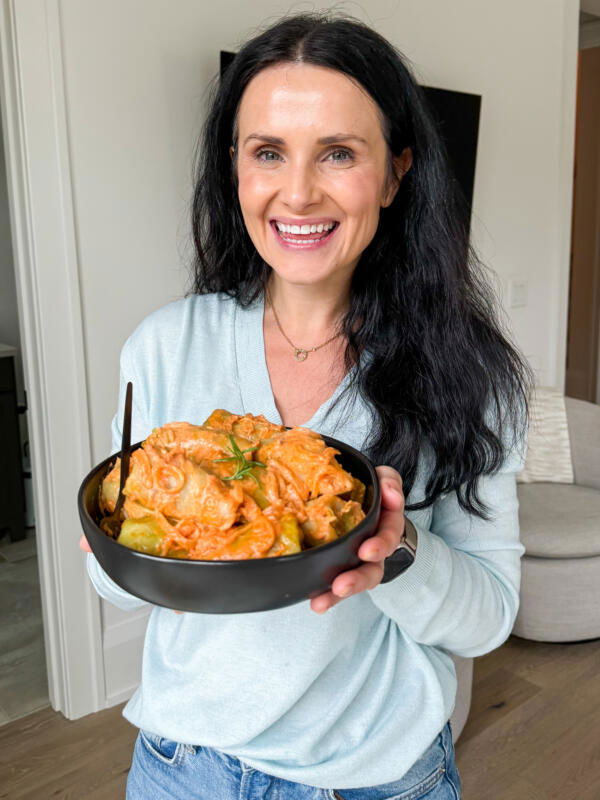 Natalya with Ukrainian Cabbage Rolls.
