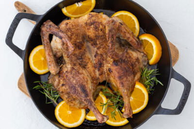 Roasted Spatchcock Duck.