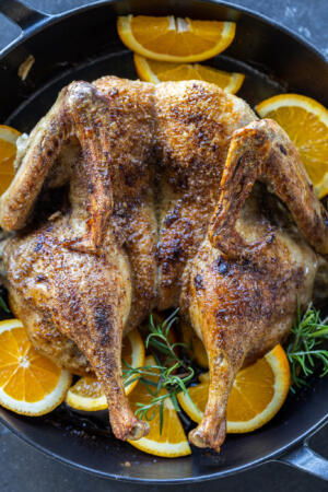 Baked Spatchcock Duck.