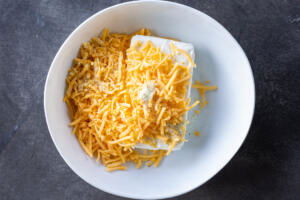 Cream cheese, cheddar and garlic parsley salt.