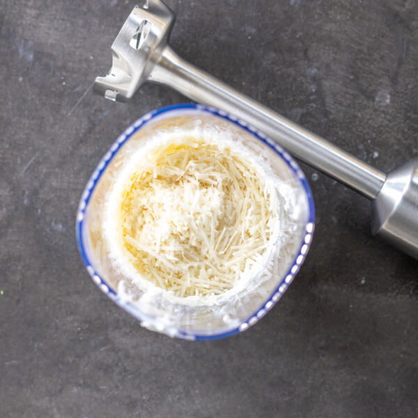Cottage cheese sauce in a cup.