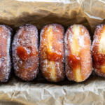 Donuts in a pan.