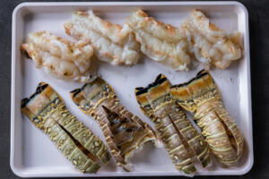 Lobster cut with meal pulled out