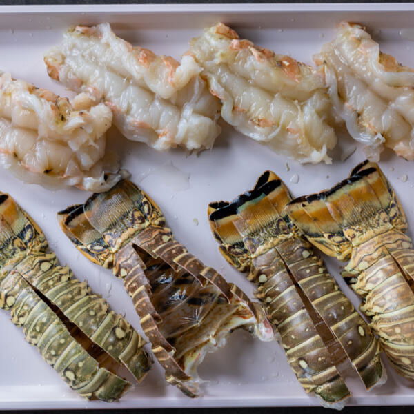 Lobster cut with meal pulled out