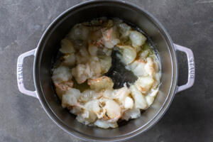 Lobster in a pot with butter.
