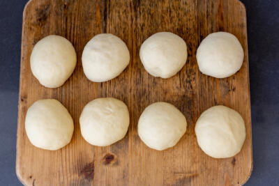 Dough rolled out into pieces.