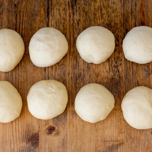 Dough rolled out into pieces.