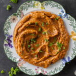 Plated Eggplant Pepper Dip.