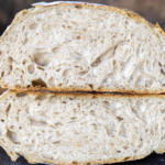 Sliced open bread.
