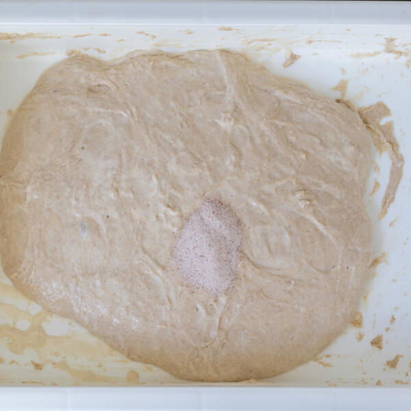 Salt added to the Sourdough.