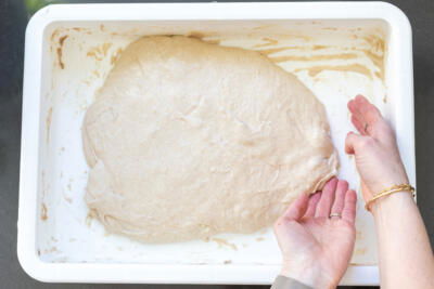 Stretched out sourdough.