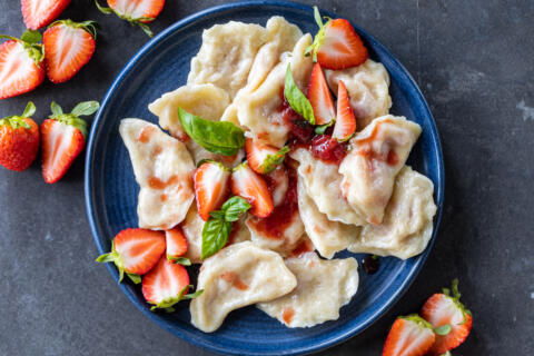 Plated vareniki.