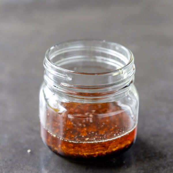 Asian Chicken Salad dressing in a jar.