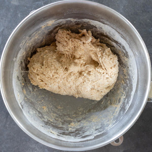 Lightly kneaded Sourdough Pita Bread dough.