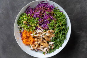 All the Asian Chicken Salad ingredients without dressings.