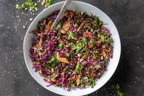 Asian Chicken Salad in a serving bowl.