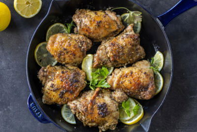 Pan withGreek Lemon Chicken.