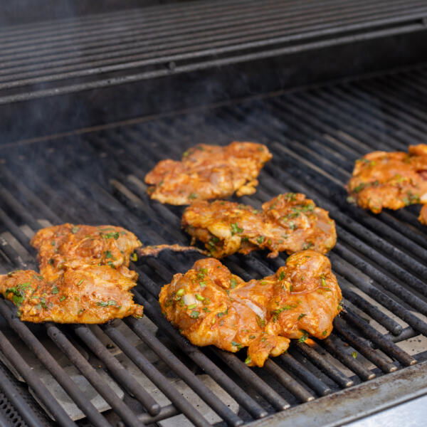 Chicken grilling.