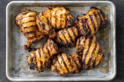 Grilled Cilantro Lime Chicken on a sheet pan.
