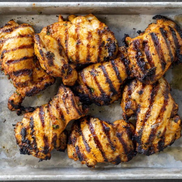 Grilled Cilantro Lime Chicken on a sheet pan.