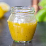 Honey Dijon Dressing in a jar.