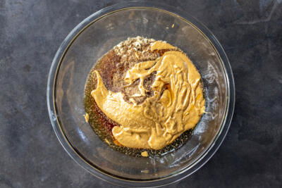 Peanut Butter Protein Balls ingredients in a bowl.