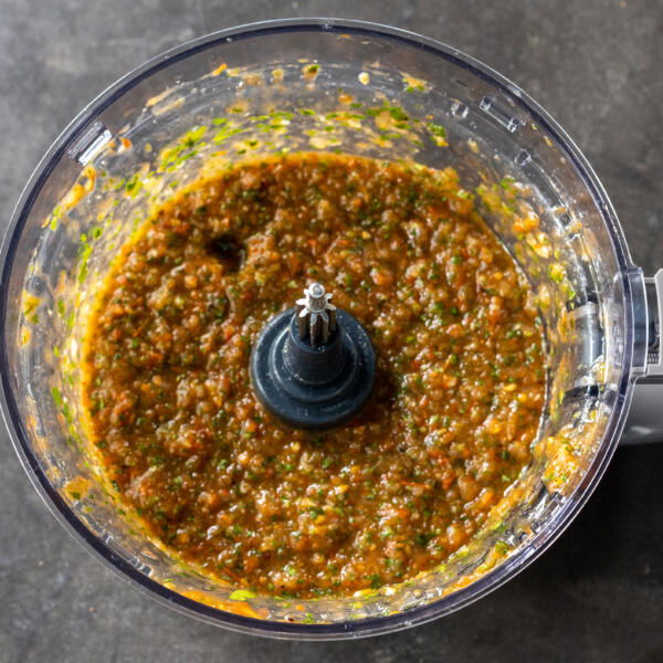 Roasted Tomato Salsa in a food processor.