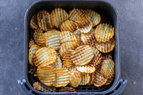 Basket with Air Fryer Waffle Fries.