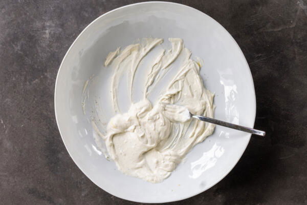 Salad dressing in a bowl.