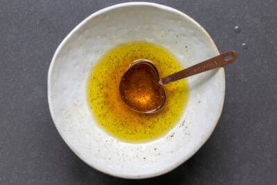 Dressing in a bowl.