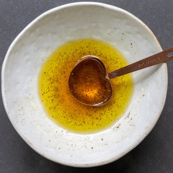 Dressing in a bowl.