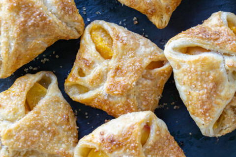 Peach Turnovers on top of each other.