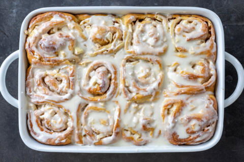 Apple Cinnamon Rolls with a glaze.