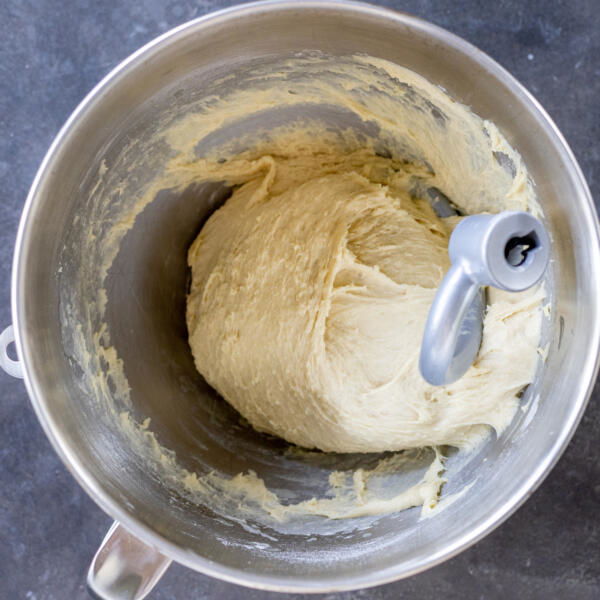 Kneaded cinnamon rolls dough.