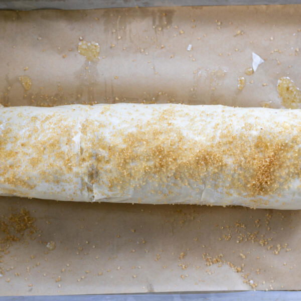 Rolled up Apple Strudel before baking.
