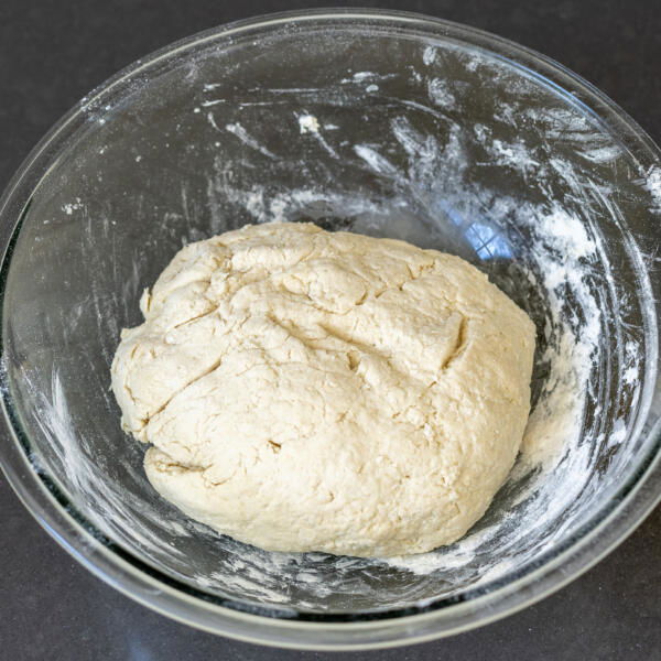 Cottage Cheese Cinnamon Rolls dough in a bowl.