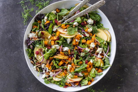 Harvest Salad in a serving bowl.