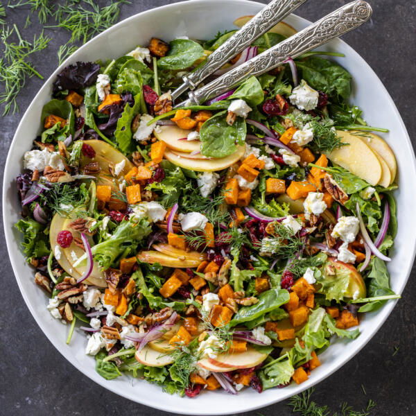 Harvest Salad in a serving bowl.