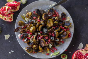 Plated Balsamic Brussels Sprouts.