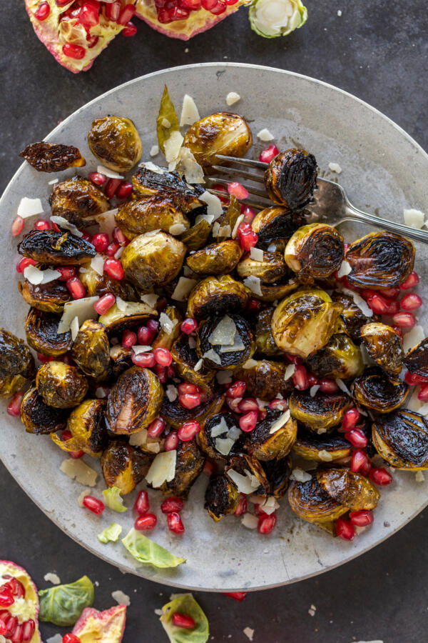 Balsamic Brussels Sprouts on a plate.