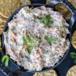 Smoked Salmon Dip in a serving dish.